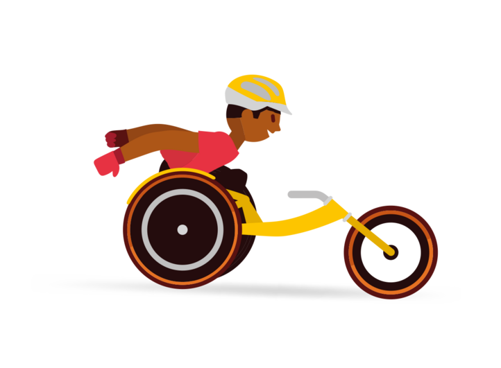 Teilnehmender im Sportrollstuhl