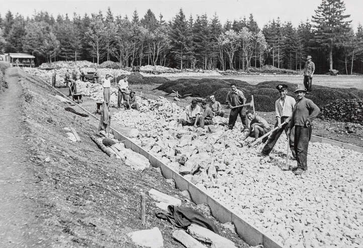 Baustelle Bergsportplatz Waldstadion Magglingen 1944