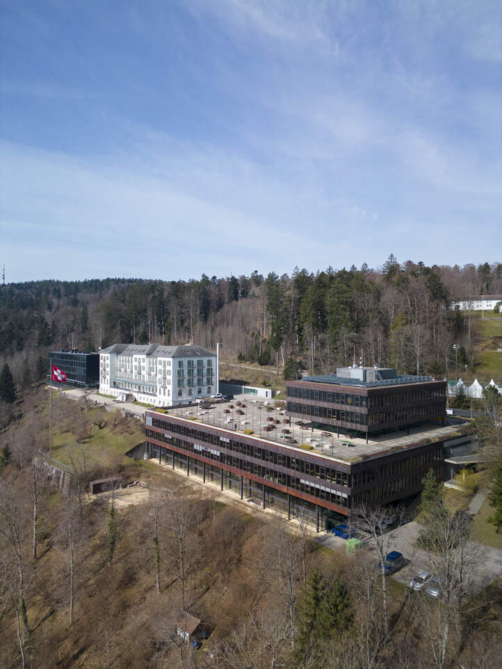 Flugaufnahme BASPO Grand Hotel Hochschule Hauptgebäude