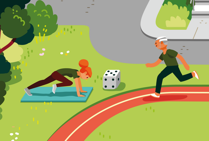 esa – Illustration zu Übung «Würfle dein Ausdauertraining»